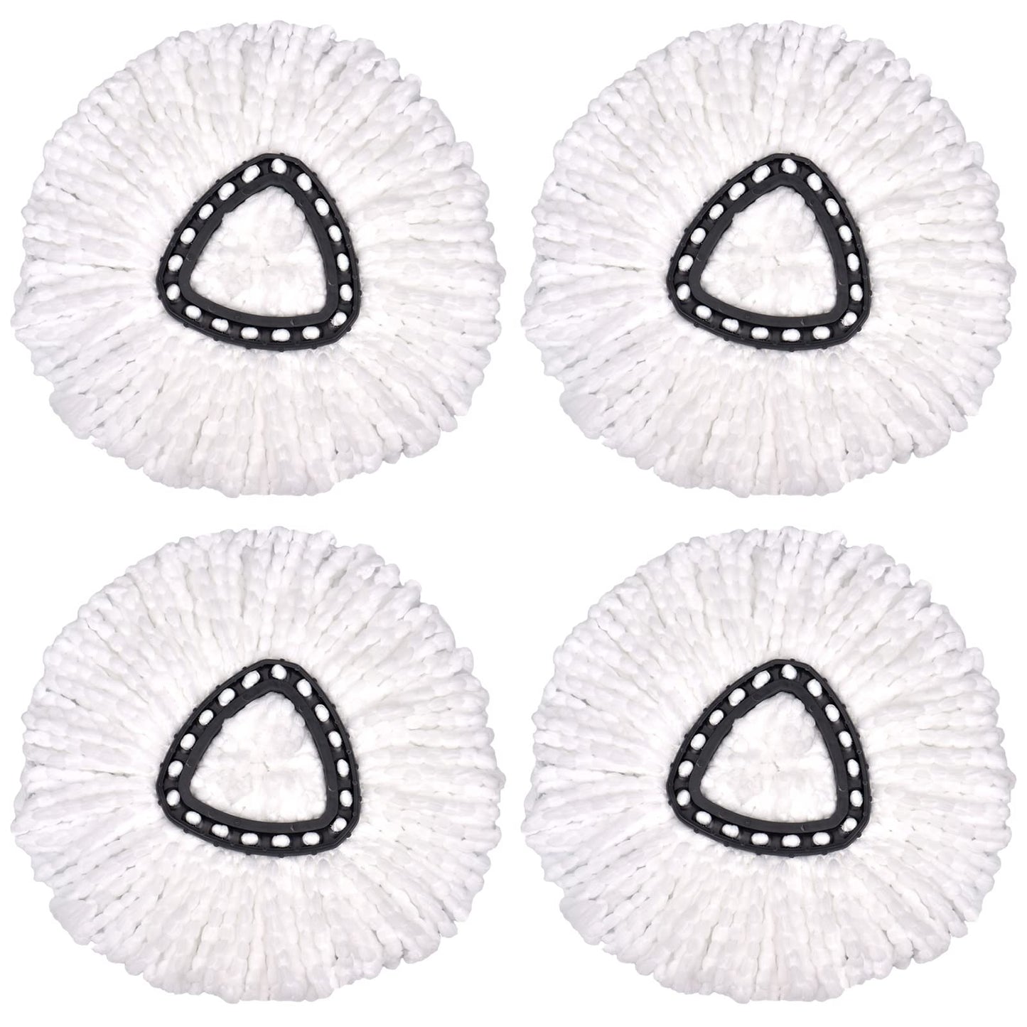 Spin Mop Replacement Head, 4 Pack Mop Replace Heads Compatible with 360 Degree Spin Mops, Microfiber Spinning Mop Refill, Easy Cleaning and Wring Spin