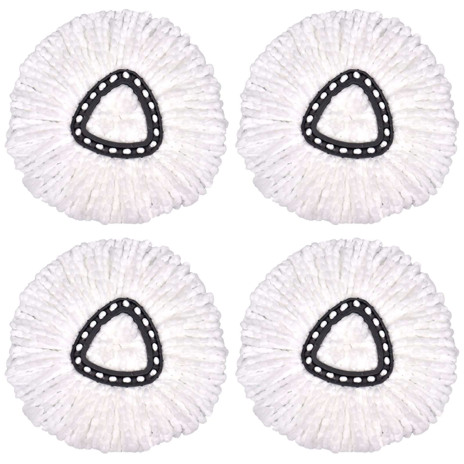 Spin Mop Replacement Head, 4 Pack Mop Replace Heads Compatible with 360 Degree Spin Mops, Microfiber Spinning Mop Refill, Easy Cleaning and Wring Spin