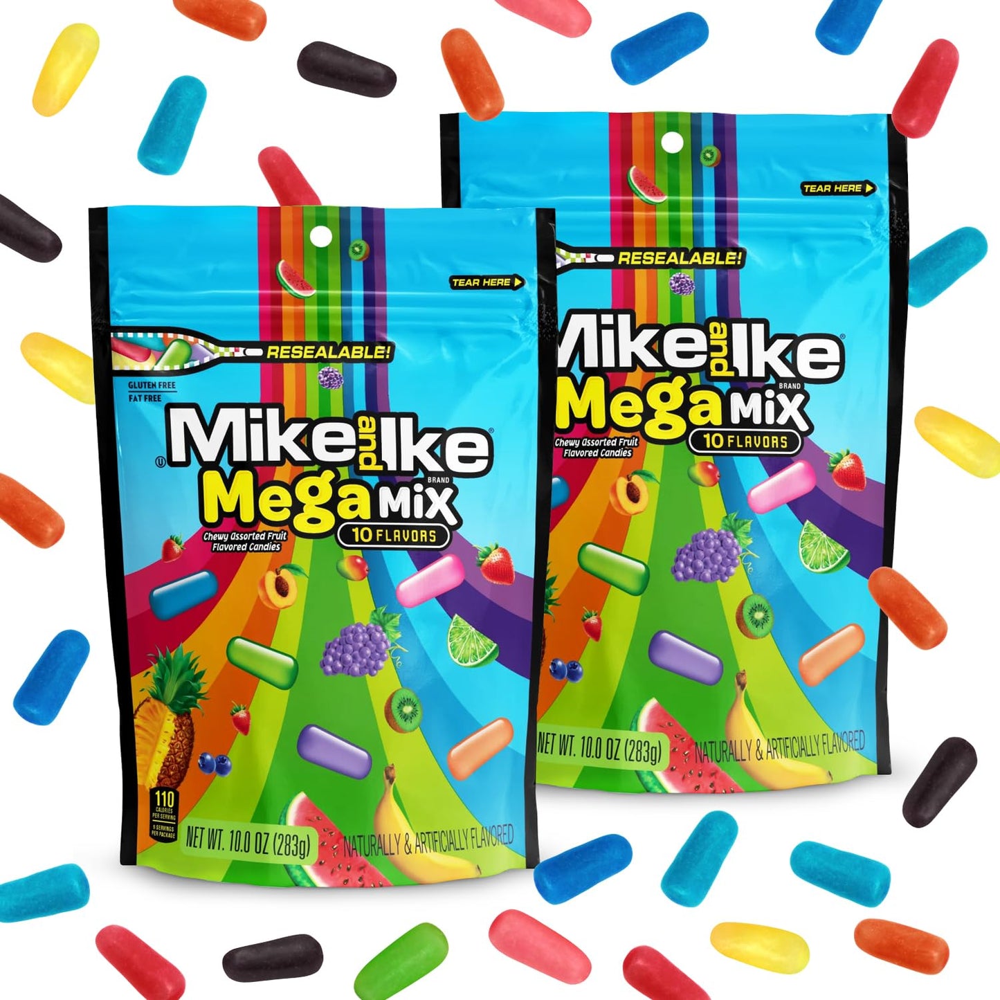 Mike and Ike Mega Mix Candy, 2 Pack of Movie Theater Candy Boxes 10OZ Each, Ideal Mike and Ike Candy for Your Favorite Films, Perfect Theater Box
