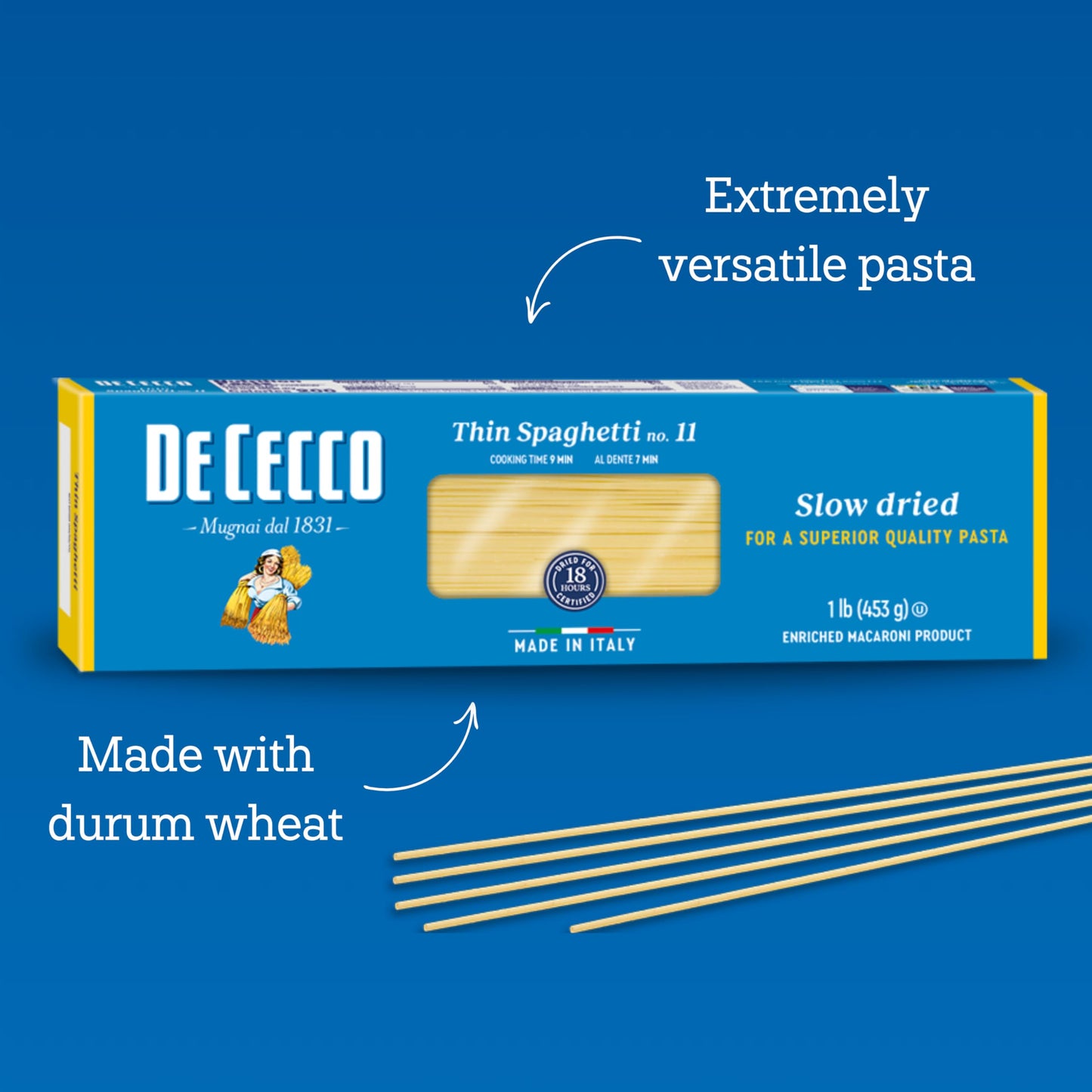 De Cecco Pasta, Spaghetti Thin No.11, 16 Ounce