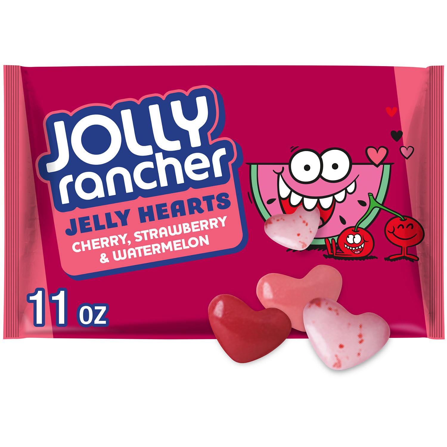 JOLLY RANCHER Assorted Fruit Flavored Jelly Hearts, Valentine's Candy Bag, 11 oz