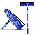 Bring It On Cleaner 20 Foot Reach Extension Pole Plus Squeegee & Window Washer Telescopic Pole for Window Cleaning Extension Pole for Cleaning Windows