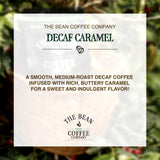 The Bean Organic Coffee Company Water Processed DECAF Caramel, Medium Roast, Ground Coffee, 16-Ounce Bag, Café Molido Tostado Orgánico descafeinado