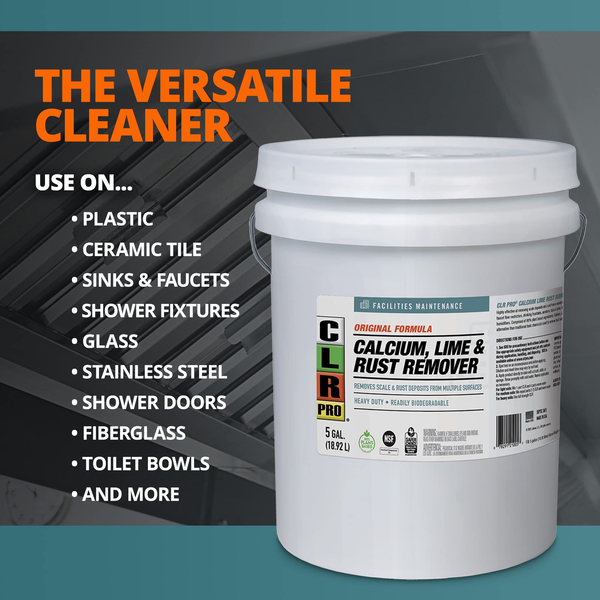 CLR PRO Calcium, Lime and Rust Remover, 5 Gallon Pail