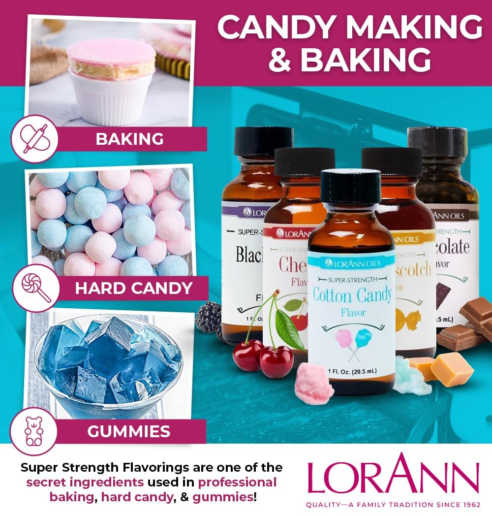 LorAnn Oils Super Strength Flavoring - Used For Candy Making, Flavoring Extracts, Baking, Hard Candy, and Flavor Oils - Bold, Natural Flavors 4X