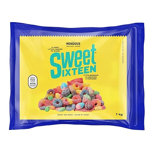 Mondoux Sweet Sixteen Sweet and Sour Gummy Candies, 1kg/35.3 oz., Imported from Canada)