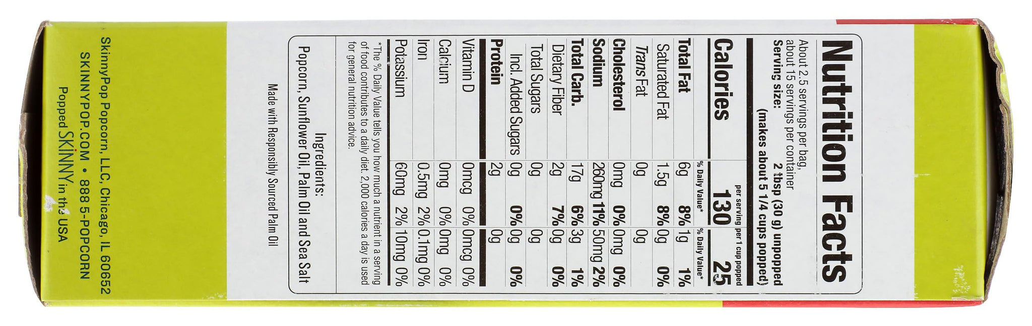 Skinny POP Sea Salt Microwave Popcorn, 16.8 OZ