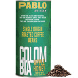 Pablo Artisan Colombia Supremo 18 Single Origin Coffee Beans - Medium Light Roast Whole Bean Coffee, 100% Arabica Colombian Espresso Beans, Washed
