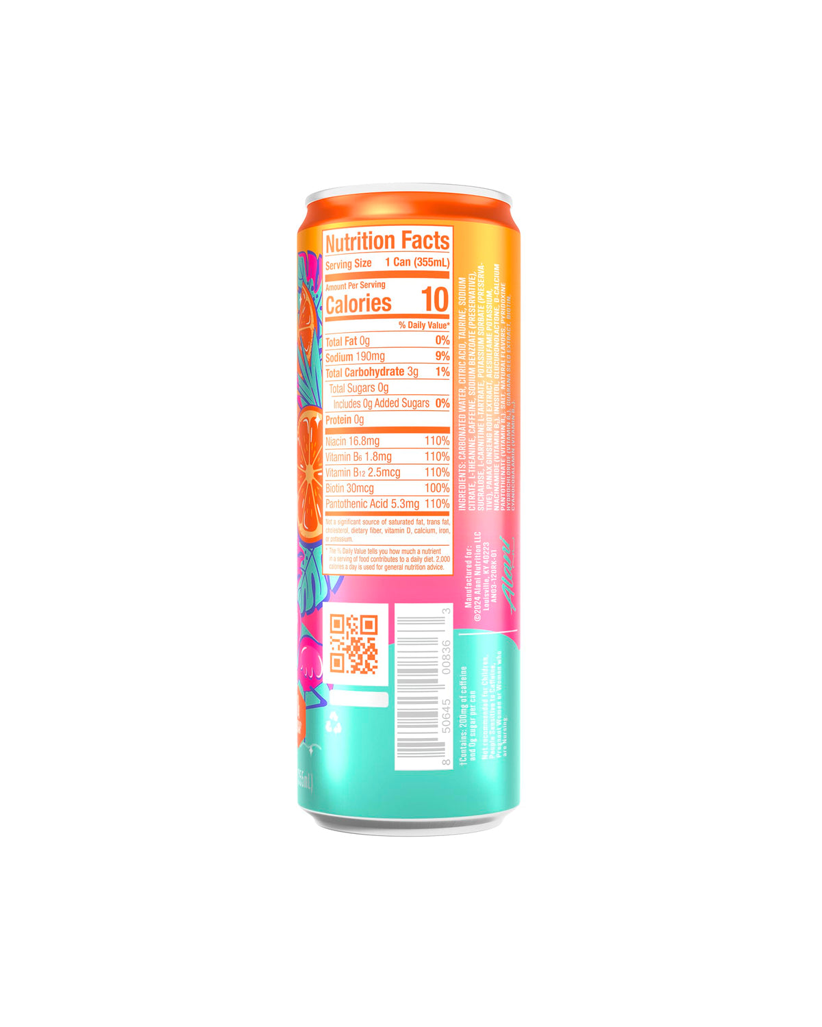 Alani Nu Orange Kiss Sugar Free Energy Drink Can