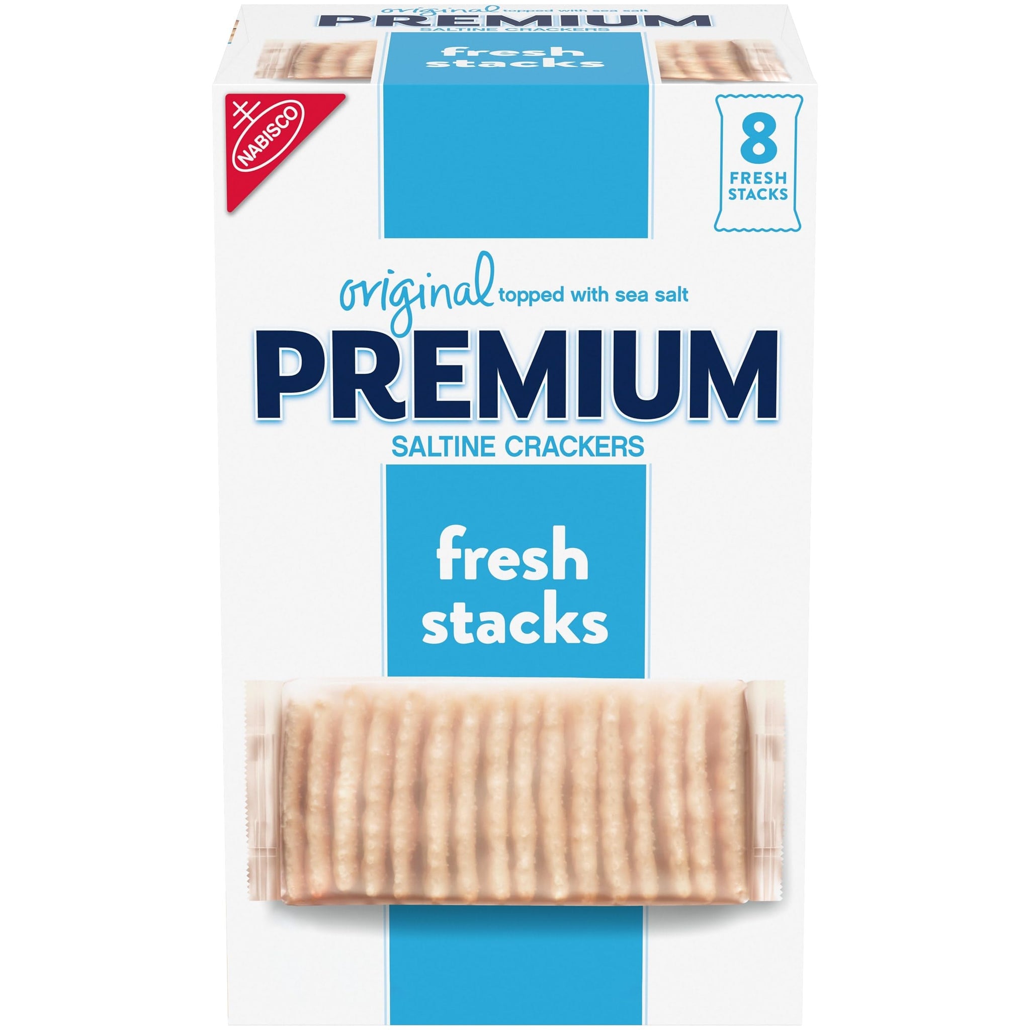 Premium Fresh Stacks Original Saltine Crackers, Travel Snacks, 13.6 oz (8 Multi Snack Packs)