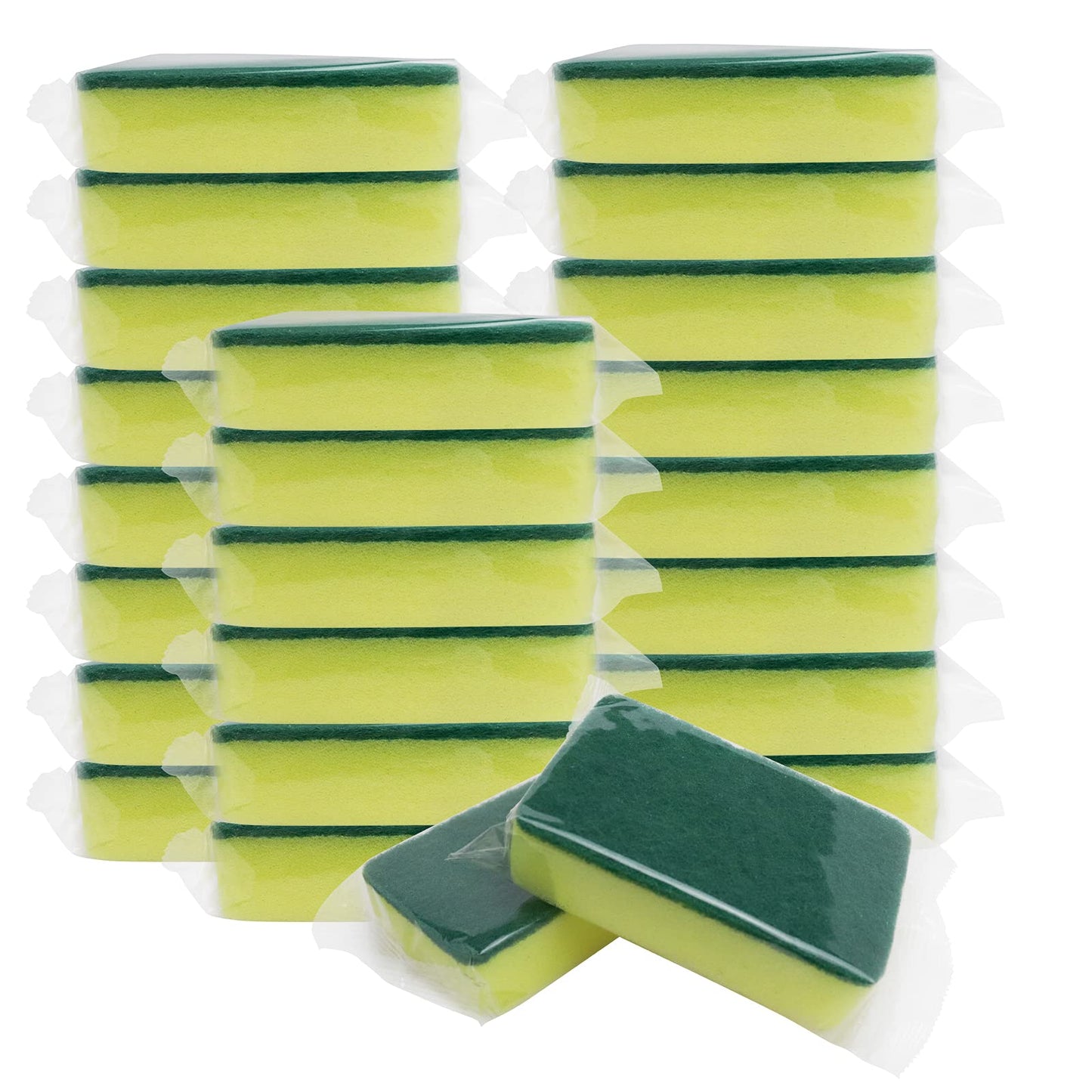 Sponge Individually Wrapped?24 PCS Dishwashing Sponge Scouring Pad Kitchen Dishcloth Suitable for Travel Apartments (Style 1)