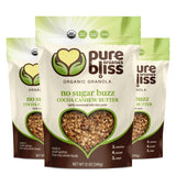 Pure Bliss Organic Low Sugar Granola (Cocoa Cashew Butter) Gluten Free, Vegan, Non-GMO, Low Glycemic, Best Tasting No Sugar Added, Superfoods, Healthy