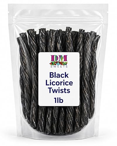 Black Licorice Twists - 1 lb Bag of Classic Soft & Chewy Licorice Candy - Bold Old?Fashioned Flavor - Fresh, Premium Quality Twists