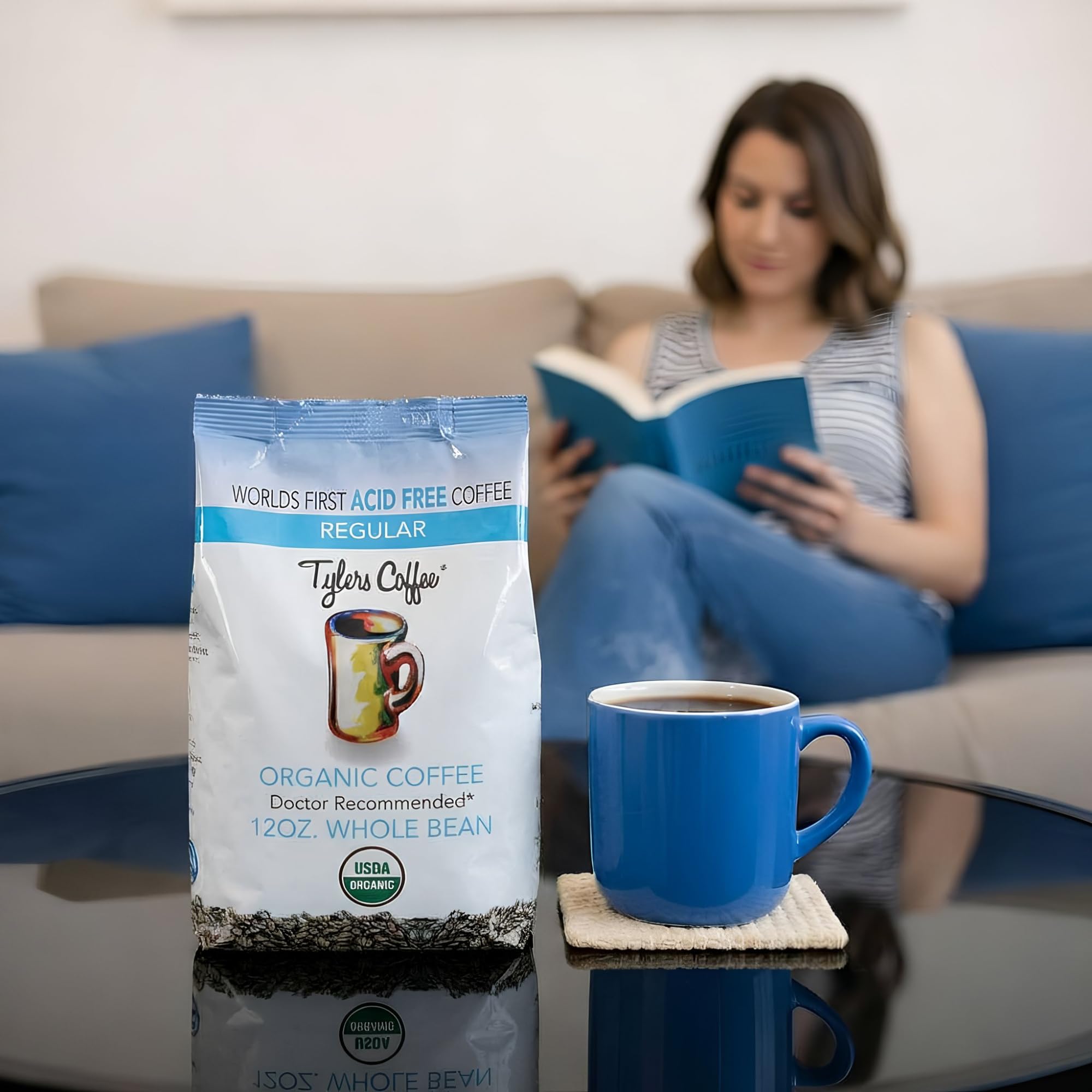 Tylers Coffee Organic Whole Bean Coffee - 100% Arabica Medium Roast - 12 oz, Single Origin, Smooth & Balanced Flavor