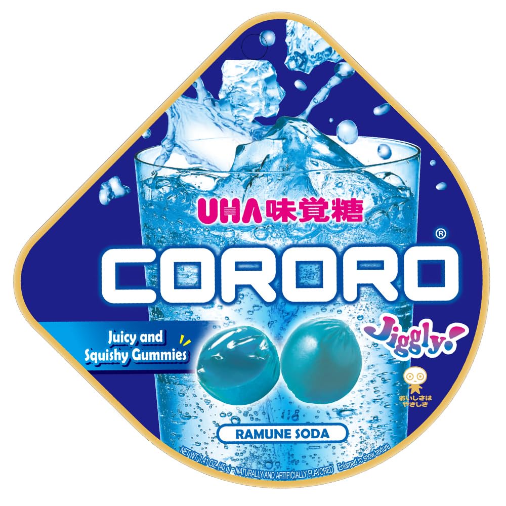 UHA CORORO (Ramune Soda / 40g x 6) Japanese Gummy Candy, Gummies (Juicy and Squishy/Made in Japan) kororo