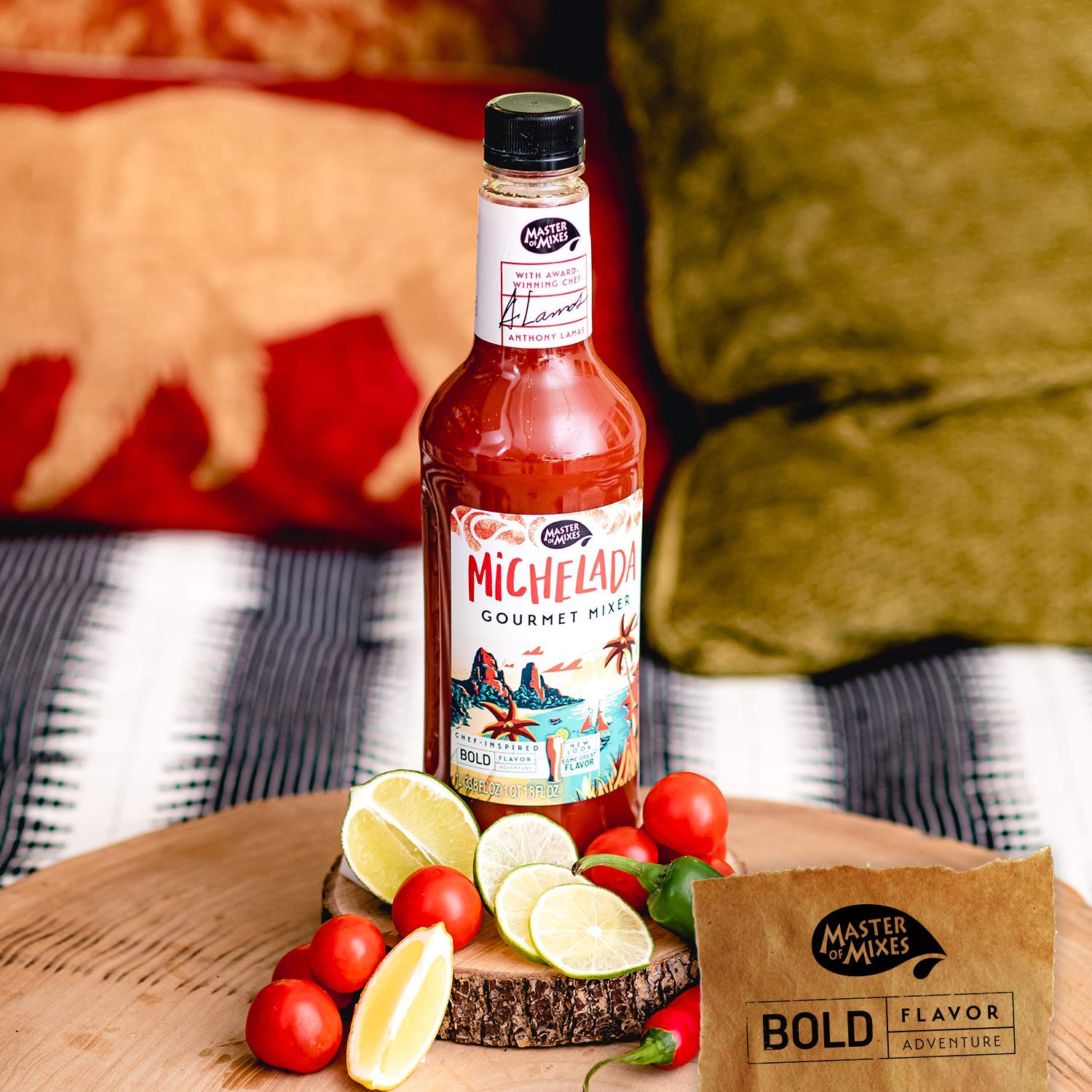 Master of Mixes Michelada Drink Mix, Ready To Use, 1 Liter Bottle (33.8 Fl Oz), Pack of 3