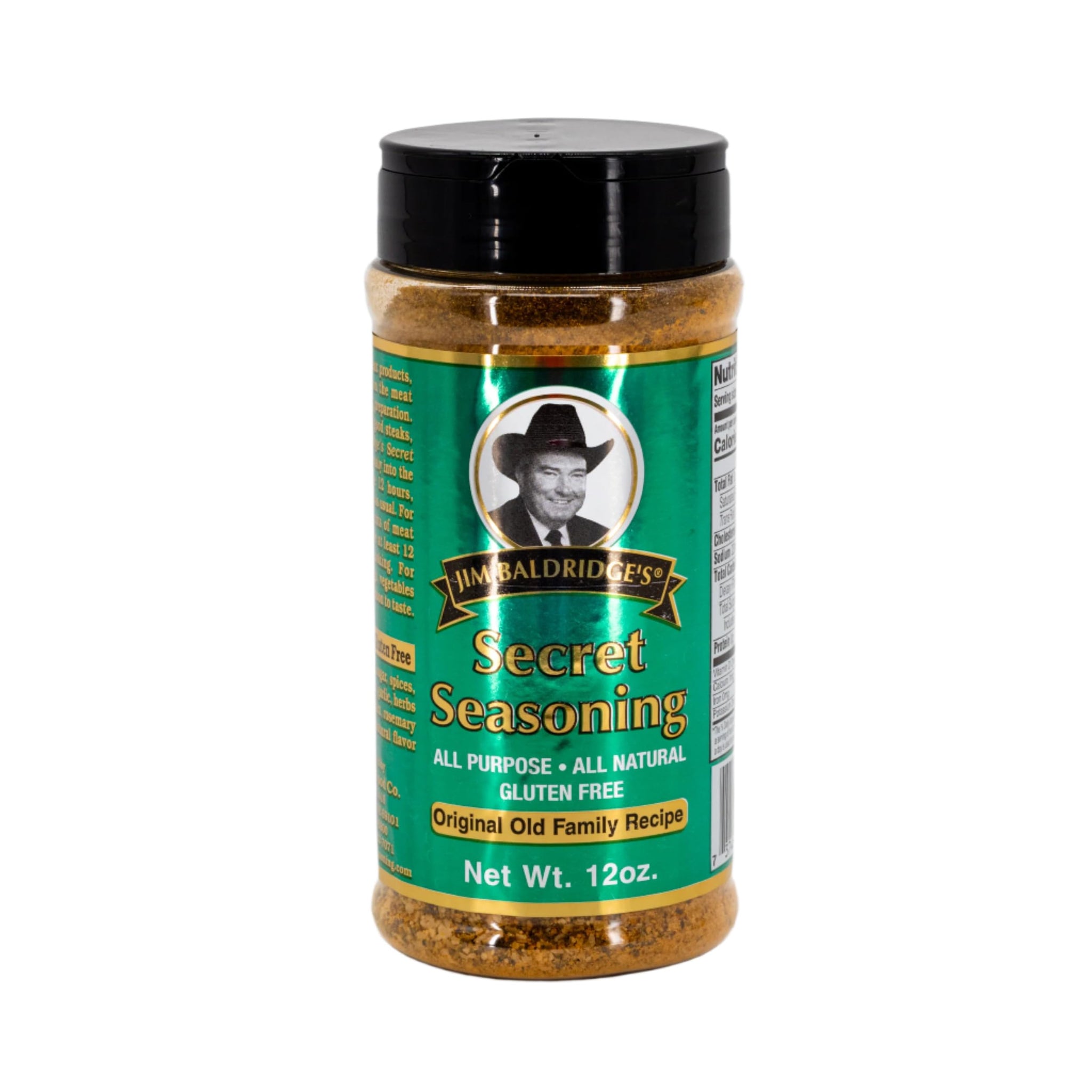All Purpose Seasoning - Jim Baldridge Secret Seasoning 12 Oz Bottle - 12 Pack - All Natural - Gluten & MSG Free - Made in Nebraska USA - Unique Spice