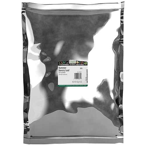 Frontier Co-op Summer Savory Leaf, Cut and Sifted, 1lb Bulk Bag - Aromatic Herb for Sausages, Beans, Stuffing, and Culinary Seasoning