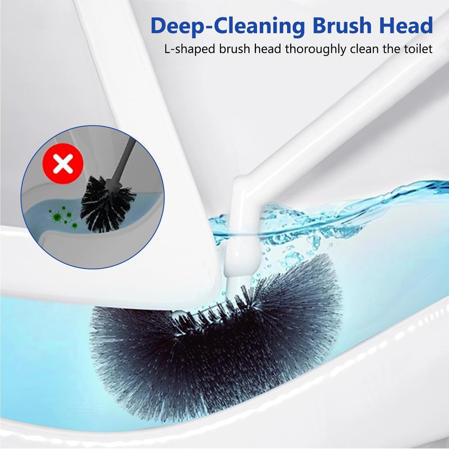 GENERIC Long Handle Toilet Brush Portable Bathroom Cleaning Brush,Assembled,Wall Mounted,No Dead Angle Cleaning,Household Cleaning(Gray)
