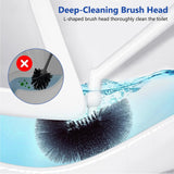 GENERIC Long Handle Toilet Brush Portable Bathroom Cleaning Brush,Assembled,Wall Mounted,No Dead Angle Cleaning,Household Cleaning(Gray)
