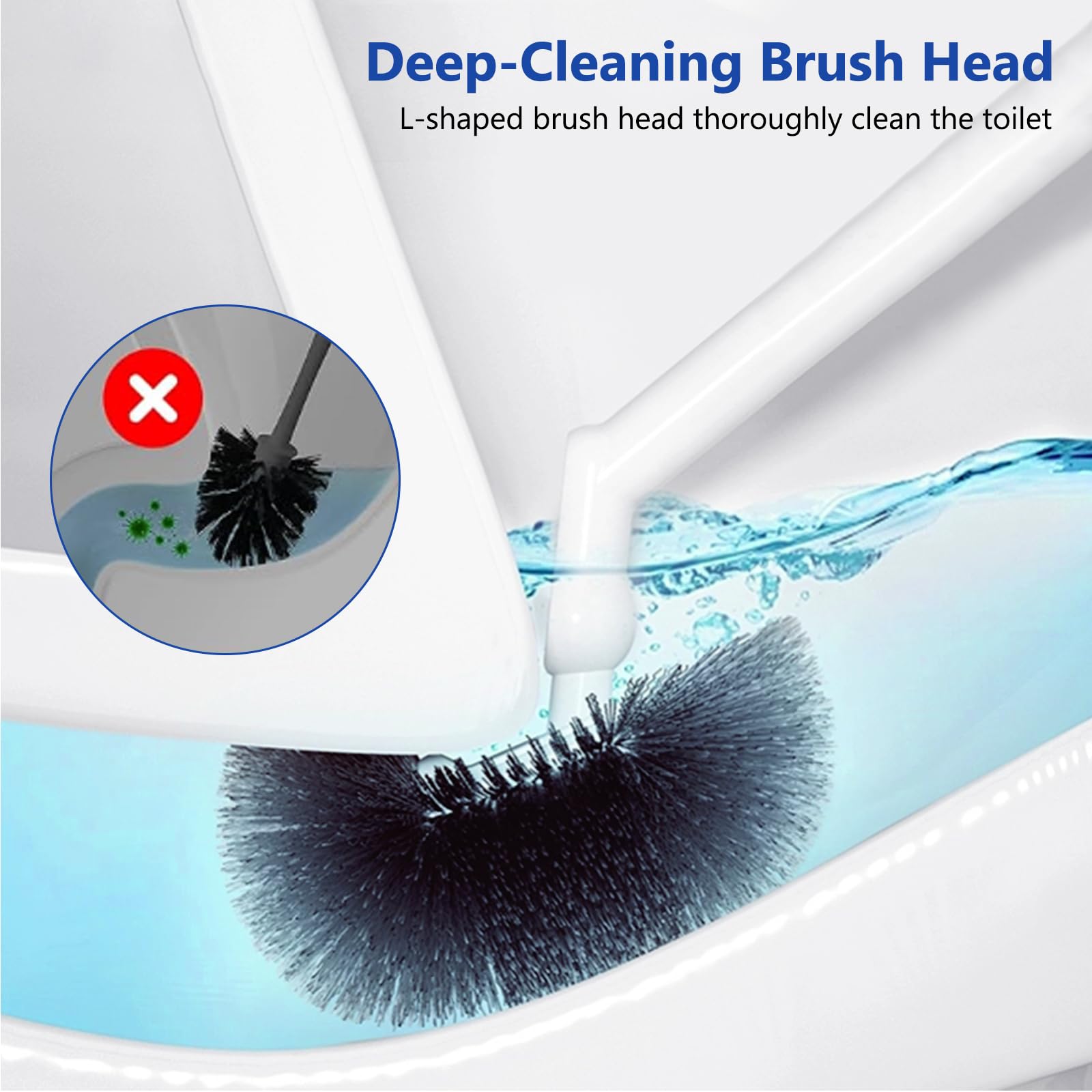 GENERIC Long Handle Toilet Brush Portable Bathroom Cleaning Brush,Assembled,Wall Mounted,No Dead Angle Cleaning,Household Cleaning(Gray)