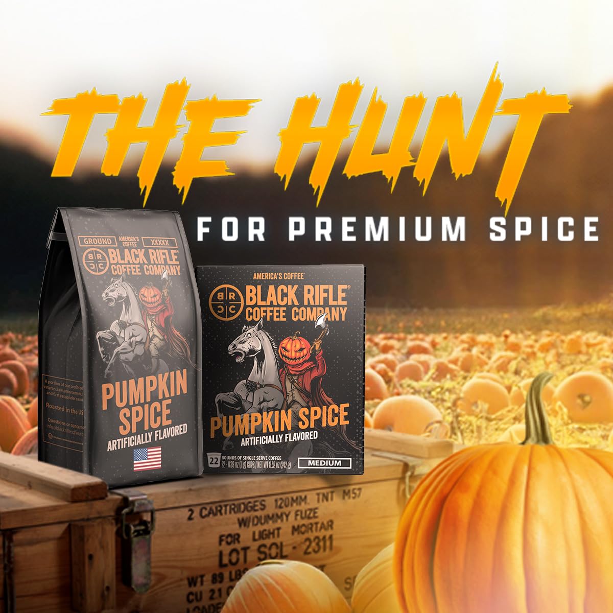 Black Rifle Coffee Company Pumpkin Spice, 22 Count, Medium Roast K Cups - Single Serve K Cups Coffee Pods - Kcup Pods Compatible with Keurig 1.0 & 2.0