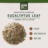 Eucalyptus Leaf Cut & Sifted, by Herb Co, Eucalyptus Globulus, Blue Gum, Australian Fever Tree, from Morocco, Kosher, for Infused Oils, Liniments