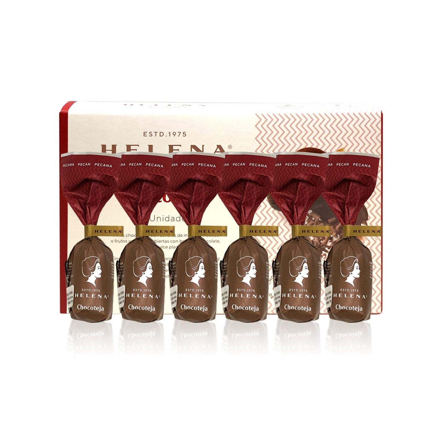 Helena-Chocolatier Chocotejas Pecana 26g | Peruvian Pecan Chocotejas 6 Pack Box