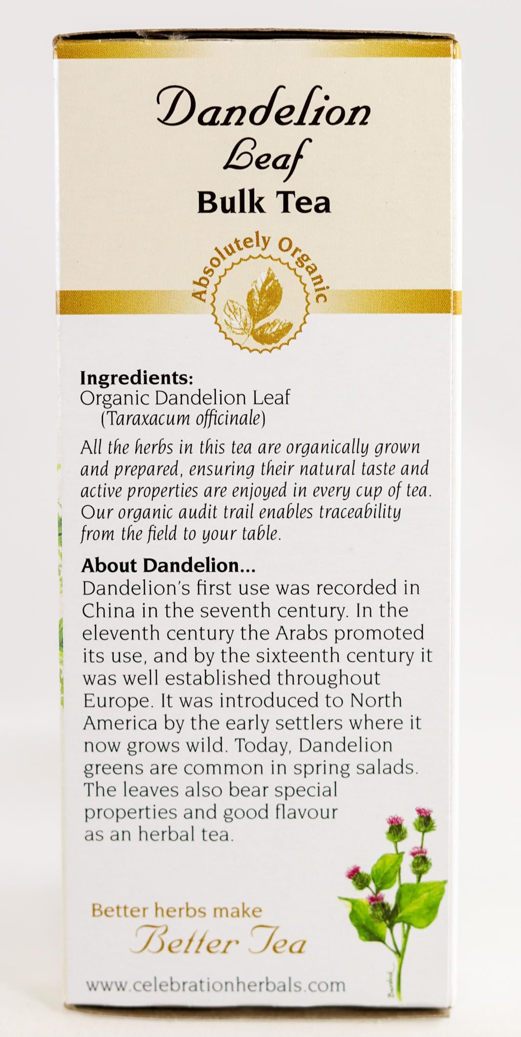 Celebration Herbals Dandelion Leaf Tea Organic Loose Pack