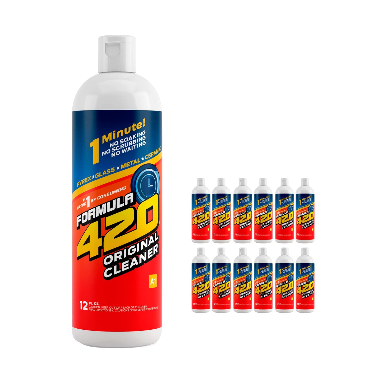 Formula 420 Original Cleaner 12 Pack | Glass Cleaner | Cleaner Value Pack | Safe on Glass, Metal, Ceramic, Quartz and Pyrex | Cleaner (12 oz - 12