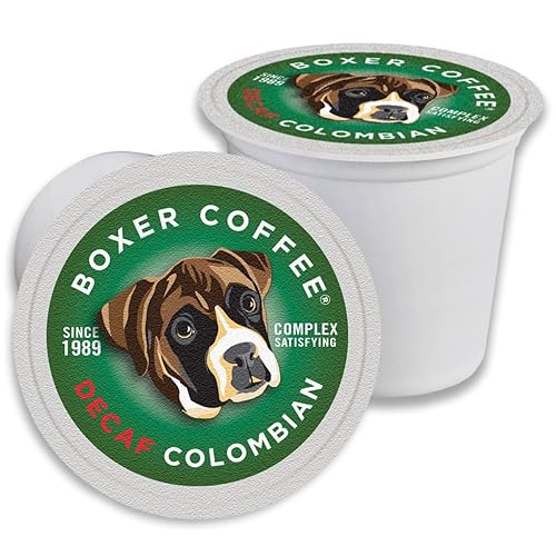 Boxer Coffee 48ct Decaf Colombian - Single-Origin, Swiss Water Process Medium Roast Coffee Pods - Specialty Grade, Artisan Single-Serve Cups