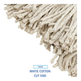 Boardwalk Premium Cut-End Wet Mop Heads, Cotton, 16oz, White, 12/Carton