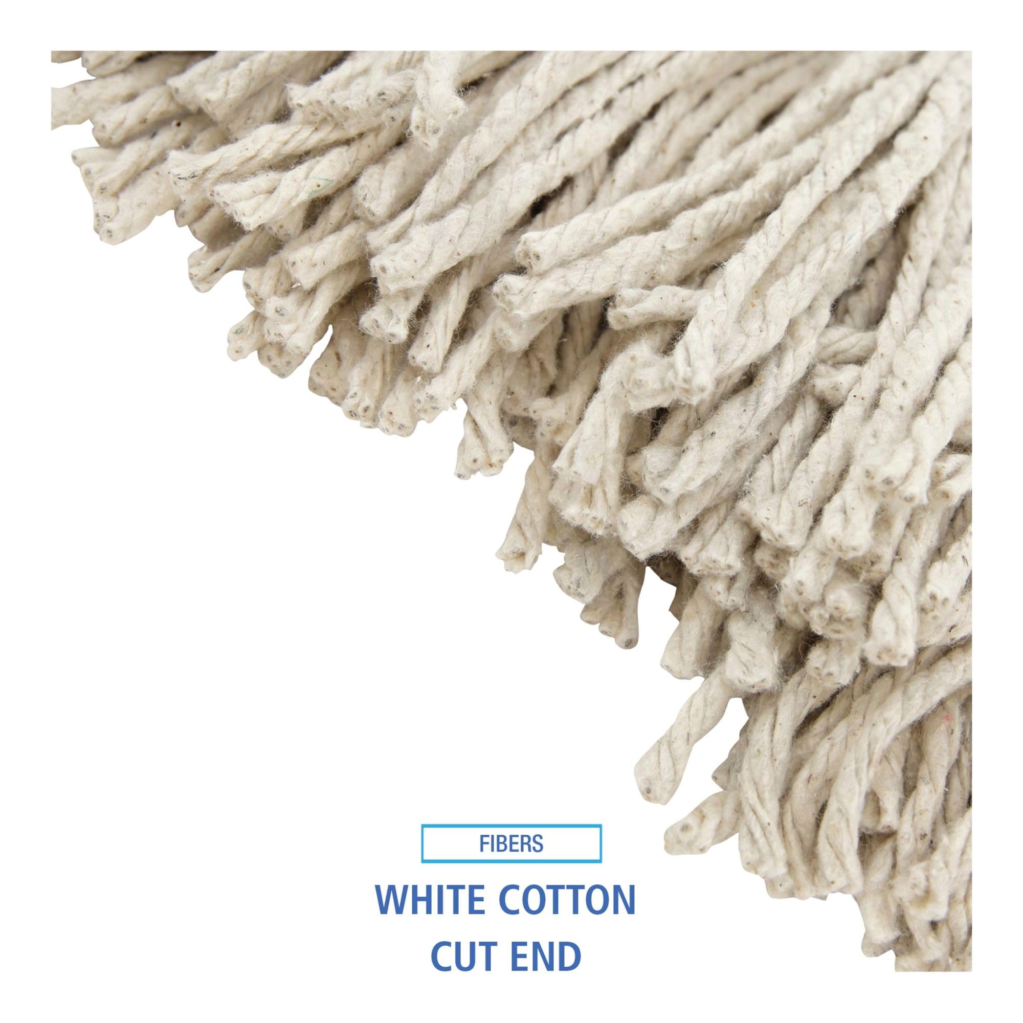 Boardwalk Premium Cut-End Wet Mop Heads, Cotton, 16oz, White, 12/Carton