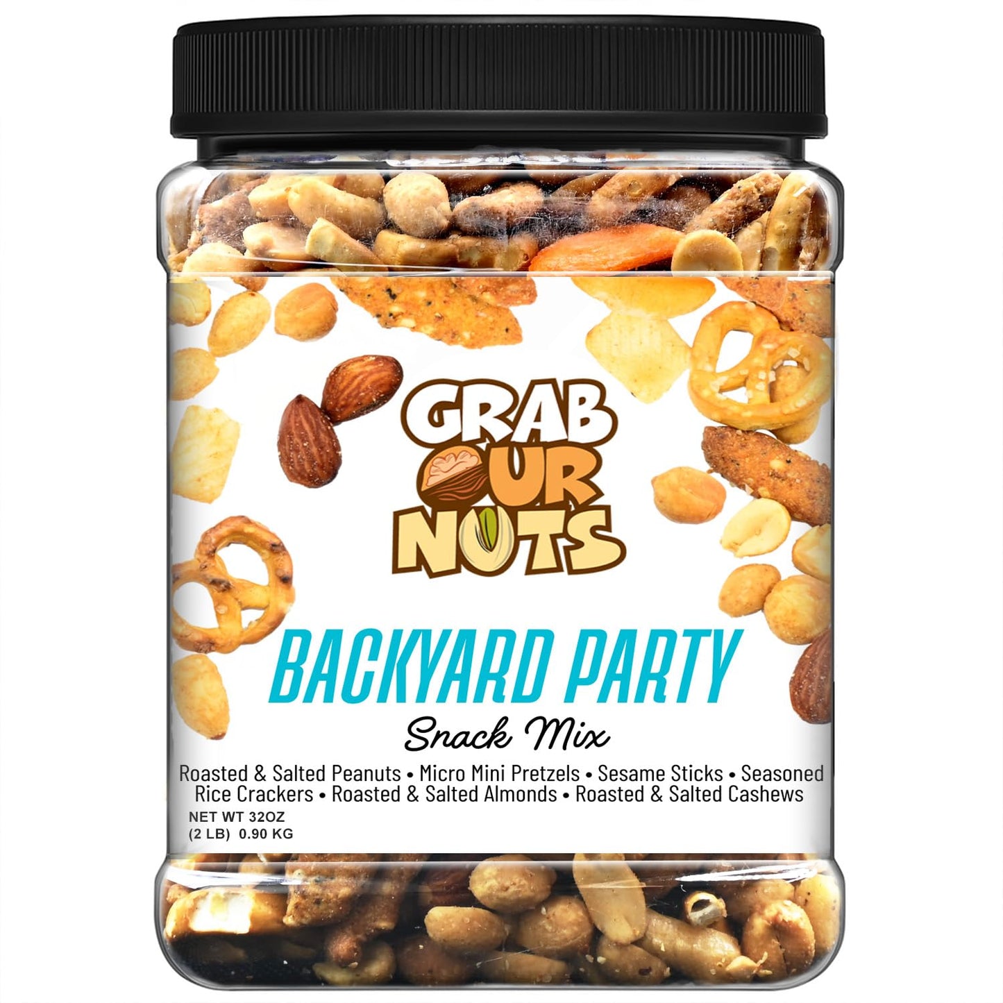 Grab Our Nuts Backyard Party Snack Mix 32 Ounce Jar