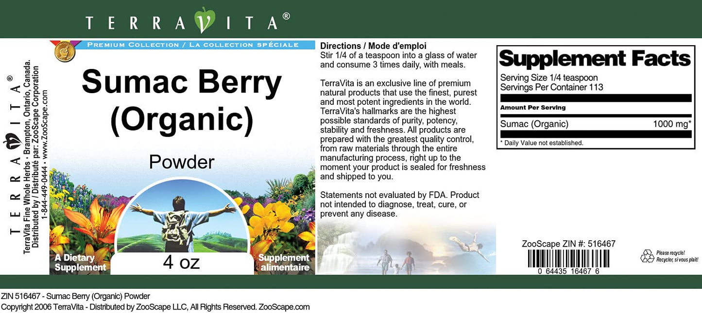 Sumac Berry (Organic) Powder (4 oz, ZIN: 516467) - 3 Pack