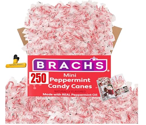 MINI CANDY CANES (250 CT) | Mini Candy Canes Red & White Made WITH REAL PEPPERMINT | Holiday Candy for Christmas, Santa Parade, ThanksGiving, Holidays