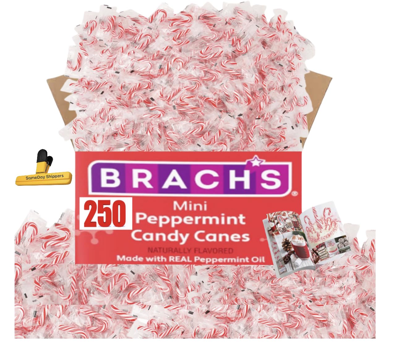MINI CANDY CANES (250 CT) | Mini Candy Canes Red & White Made WITH REAL PEPPERMINT | Holiday Candy for Christmas, Santa Parade, ThanksGiving, Holidays