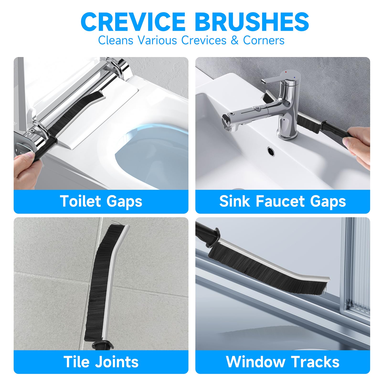 14Pcs Crevice Cleaning Brush Set, V Shape Grout Cleaner Brush for Deep Cleaning Gap, Hard Bristle Scrub Brushes Tools, Cleaning Supplies for Household