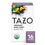 TAZO Organic Earl Grey Tea Bags, Black tea with Caffeine, 16 Total Tea Bags