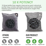 NIYIKOW Charcoal Bags Odor Absorber (Large, 4Pack x 200g), Nature Fresh Bamboo Charcoal Air Purifying Bags, Activated Charcoal Odor Absorber for Home