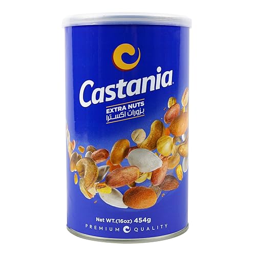 Castania Lebanese Mixed Nuts, Extra Mix with Pistachios, Almonds, Cashews, Hazelnuts, Peanuts, Pumpkin Seeds, Corn, and Chickpeas, 16oz