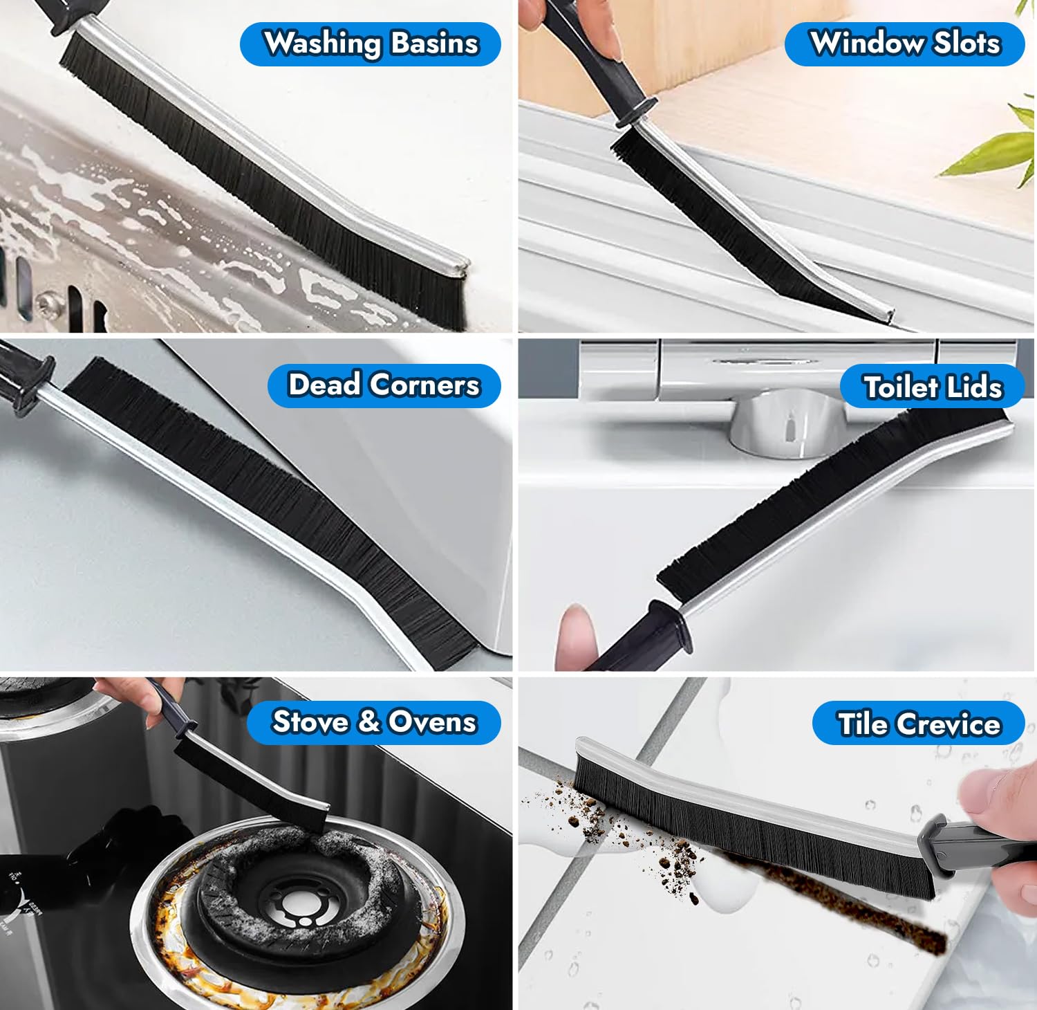 Hard Bristle Crevice Cleaning Brush, Multifunctional Small Cleaning Brush, Scrub Brush for Shower Tile, Gap Cleaning Brush for Kitchen, Bathroom