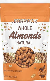 JMSPACK - Natural Whole Almonds, 16 ounce (1 lb)