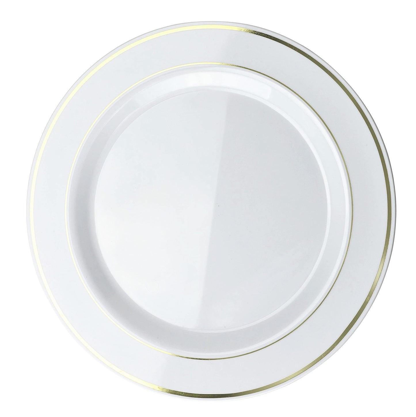 OCCASIONS 360 Pcs set (60 guest) Wedding Disposable Plastic Plate and Silverware Combo 10.5" + 7.5" + Silverware (Double Fork) (White & Gold Rim