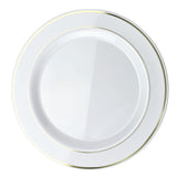 OCCASIONS 360 Pcs set (60 guest) Wedding Disposable Plastic Plate and Silverware Combo 10.5" + 7.5" + Silverware (Double Fork) (White & Gold Rim