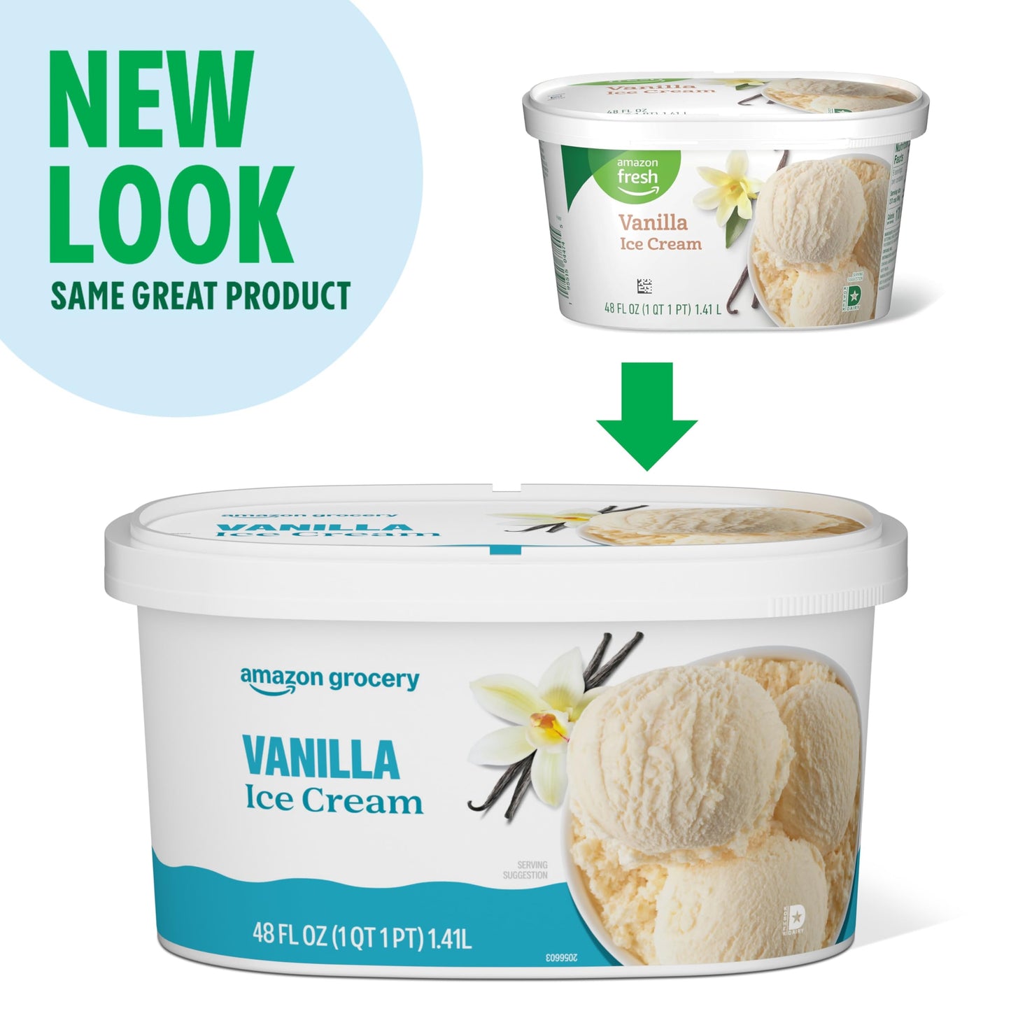 Amazon Grocery, Vanilla Ice Cream, 48 Fl Oz
