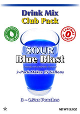 GramZero Sour Blue Blast Zero Calorie Sugar Free Drink Mix, Great For Nutrition Club Loaded Tea, Stevia Sweetened