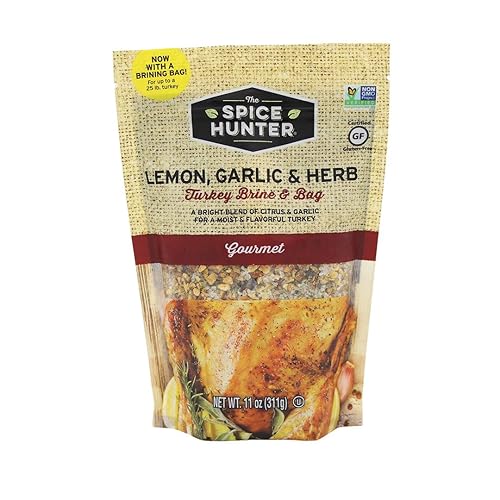 Spice Hunter Turkey Brine & Bag, Lemon, Garlic and Herb, 11 Ounce