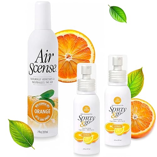 Air Scense Essential Oil Air Freshener, Non?Aerosol 7oz, 3?Pack Very Citrusy Bundle - Natural Citrus Odor Eliminator Sprays