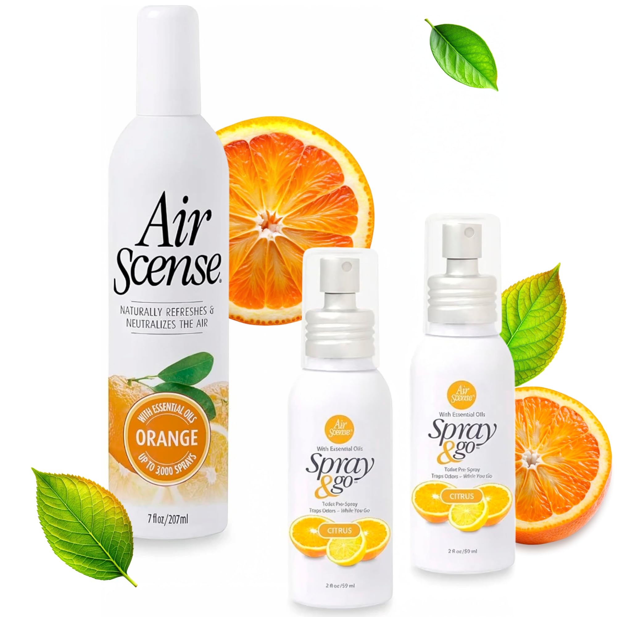 Air Scense Essential Oil Air Freshener, Non?Aerosol 7oz, 3?Pack Very Citrusy Bundle - Natural Citrus Odor Eliminator Sprays
